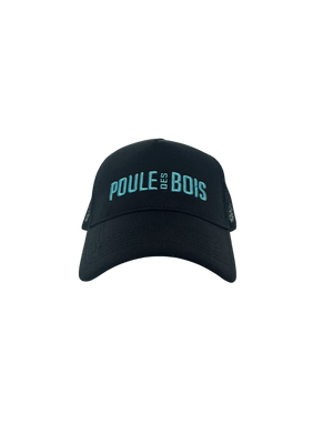 Casquette à Couette NOIR Logo BRODÉ TURQUOISE