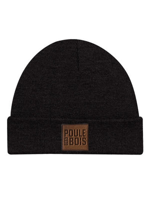 Tuque NOIRE Logo Cuir