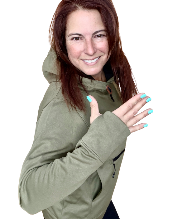 HOODIE À COUETTE ELVA OLIVE (ENVOI SEMAINE DU 20 AVRIL)