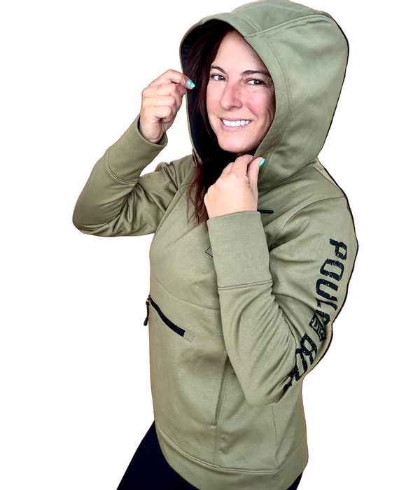 HOODIE À COUETTE ELVA OLIVE (ENVOI SEMAINE DU 20 AVRIL)