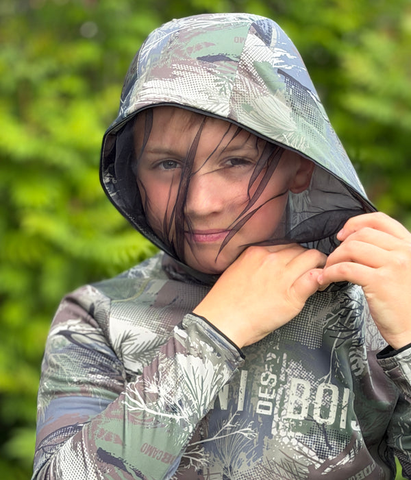 JUNIOR Mini des Bois- HOODIE PDB CAMO LT  filet anti-moustiques