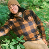 POLAR ZIP FEMME à carreaux BROWN
