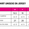 Charte des tailles T-shirt unisexe