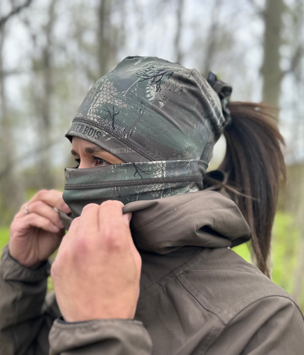 COMBO TUQUE À COUETTE/ CACHE-COU LÉGER PDB CAMO