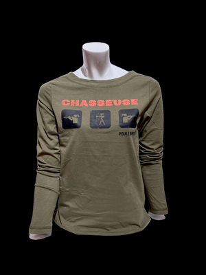 Chandail manches longues Olive- CHASSEUSE