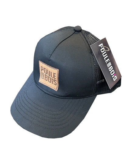 Casquette à Couette Noire Logo FAUX SUÈDE CASEPACK 6