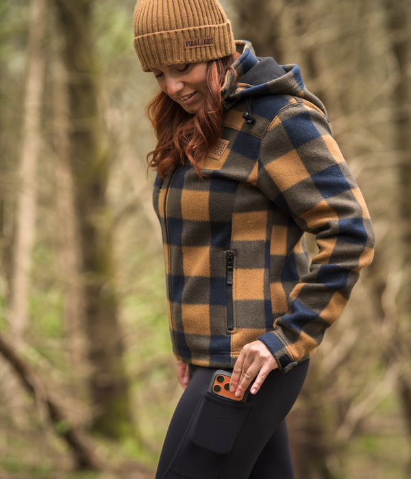 WOMEN'S BROWN Checked Jacket