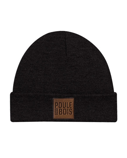 Tuque NOIRE Logo Cuir