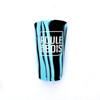 Verre 16 oz en silicone TURQUOISE et NOIR (unitaire)